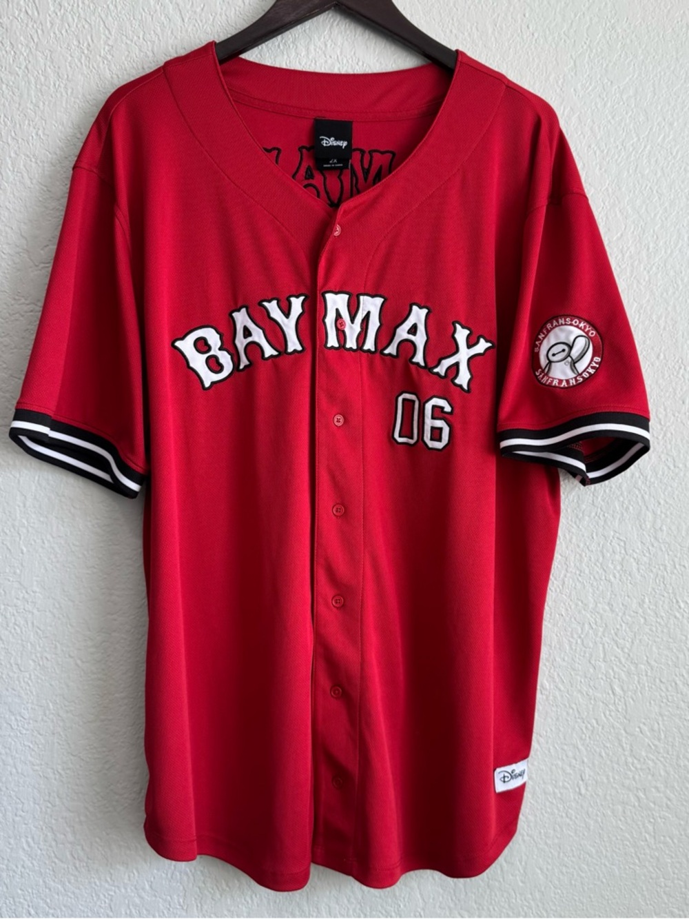 Disney Big Hero 6 Baymax Red and Black Baseball Jersey Embroidered Hamada 06